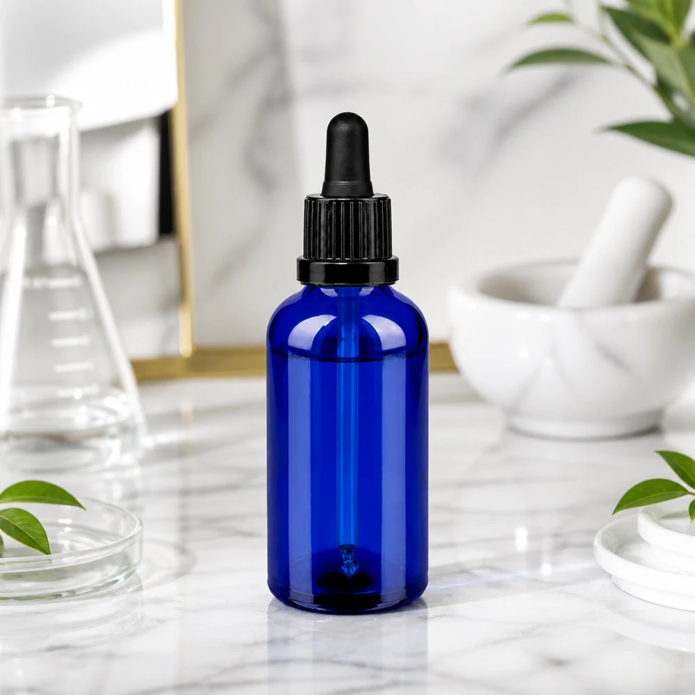 50 ml pipetteflaske sort OV BlueLine UT18/50 Pipetteflaske 50 ml af høj kvalitet lavet af robust koboltglas - ideel til lysfølsomme stoffer