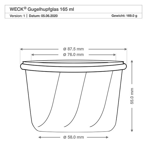 165 ml Gugelhupf-krukke WECK RR80 med kork natur 165 ml Gugelhupf-krukke WECK RR80 med kork natur