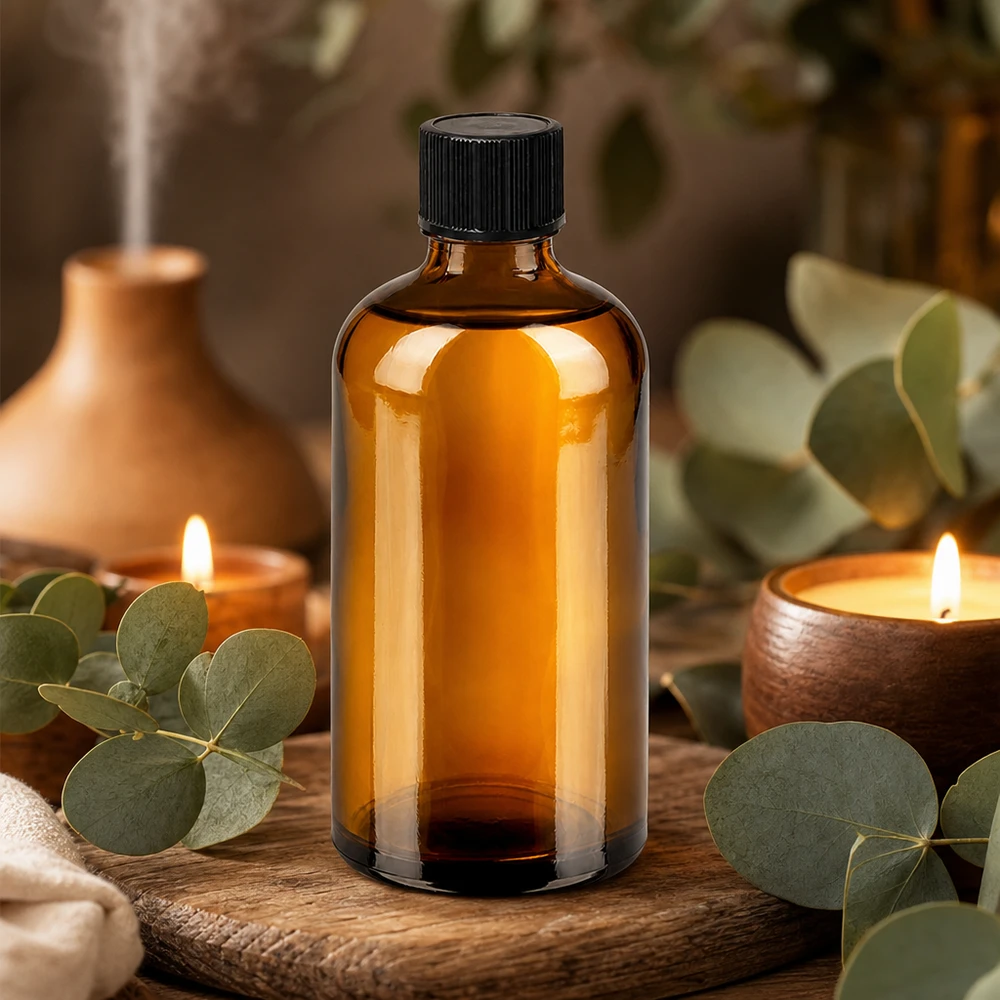 100 ml dråbeflaske 1 mm sort STD BrownLine UT18/100 Ravfarvet 100 ml glasflaske med dråbetæller, ideel til aromaterapi og naturkosmetik