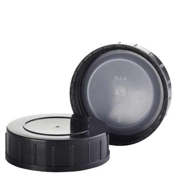 Skruehætte sort lavet af PPN 45 mm (DIN 45)