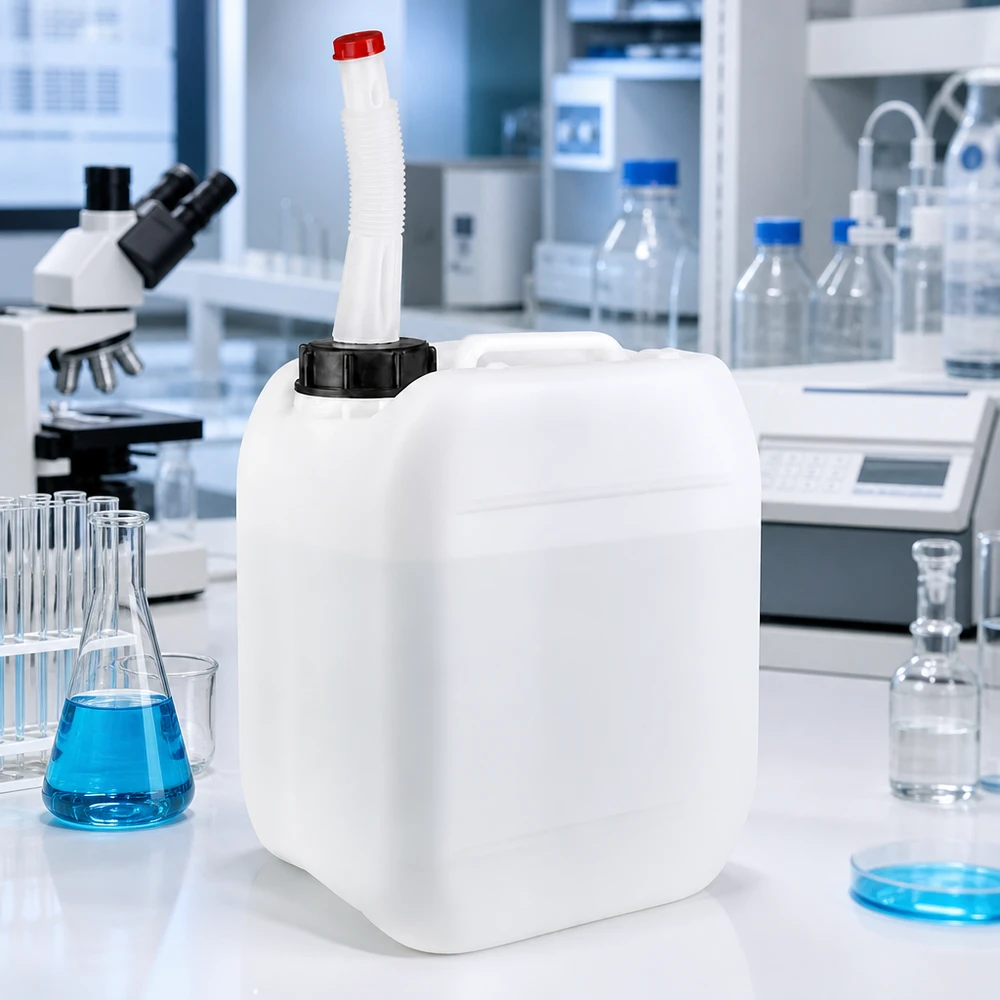 5 liters beholder med Flex-udløbsrør Fødevaregodkendt 5L HDPE-kanister med bøjeligt udløbsrør til professionel laboratoriebrug