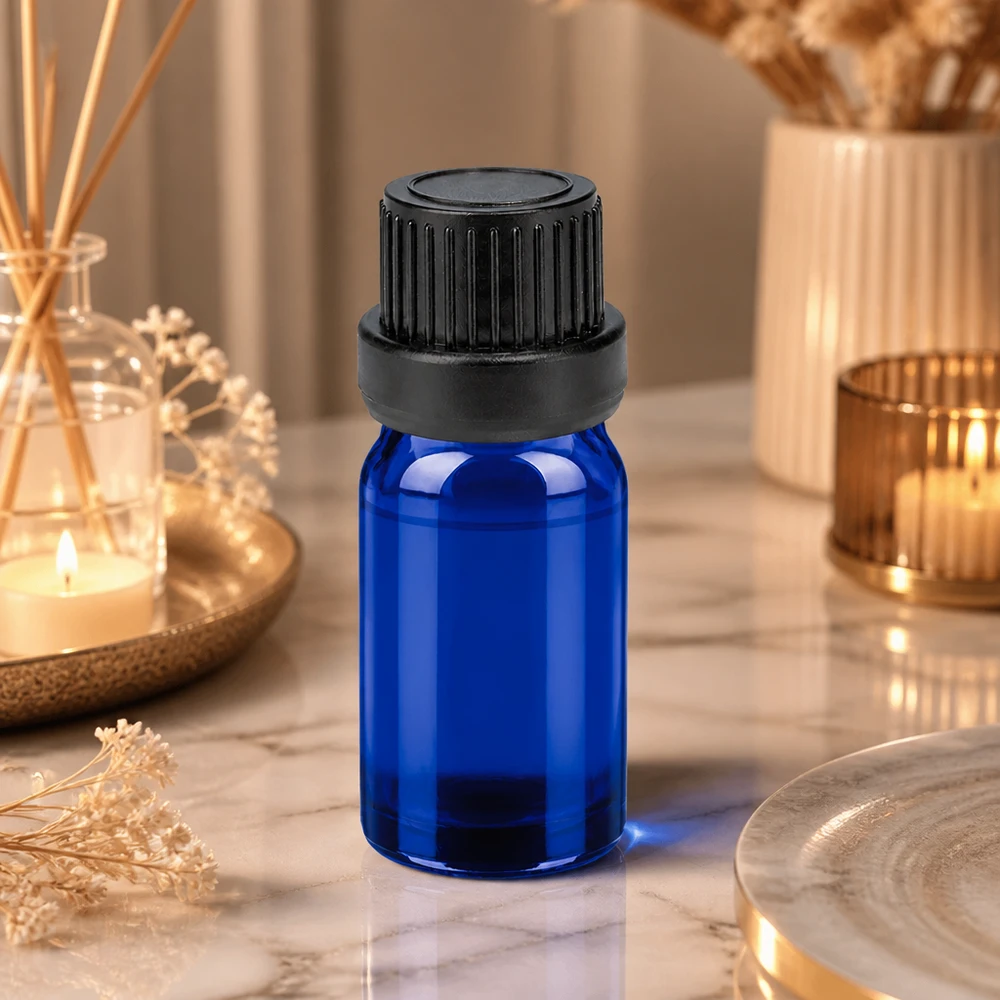 5 ml flaske 11 mm SV sort OV BlueLine UT18/5 Professionel 5 ml glasflaske i laboratoriekvalitet BlueLine UT18/5 med riflet hætte for præcision