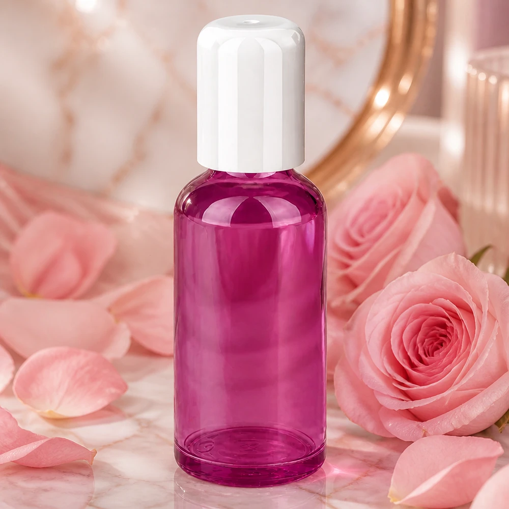 50 ml roll-on-flaske hvid Standard PurpleLine UT18/50 Roll-on-flaske 50 ml PurpleLine violet til DIY-kosmetik og hjemmelavede parfumer