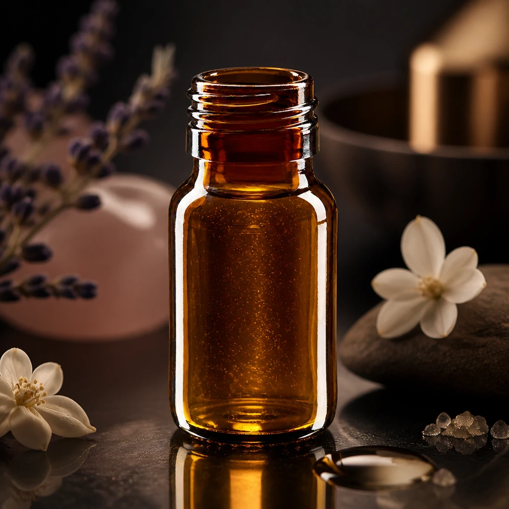 30 ml medicinflaske brun, uden hætte PP28 ApoGlas. Farmaceutisk kvalitet fra EU-produktion. 28 mm gevind. (sirup, let glasflaske) Kompakt brun glasflaske 30 ml med PP28-tilslutning til aromaterapi og æteriske olier