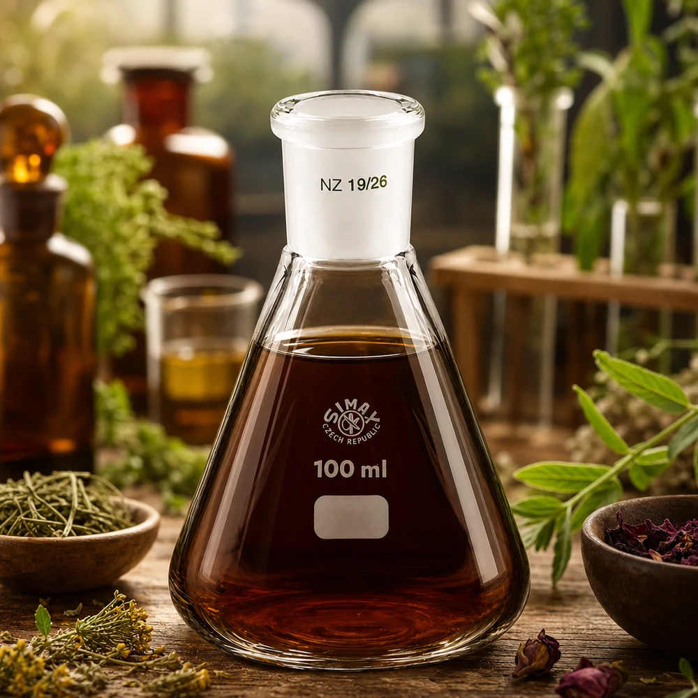 Erlenmeyer-kolbe 100 ml med standard slebet led (19/26) Erlenmeyer-kolbe 100 ml med standard slebet led (19/26)