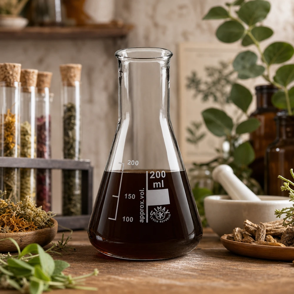 Erlenmeyer-kolbe 200 ml med smal hals Erlenmeyer-kolbe 200 ml med smal hals