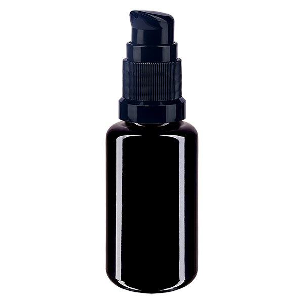 Apoteksflaske viol. 20ml pumpehætte sort St Apoteksflaske viol. 20ml pumpehætte sort St