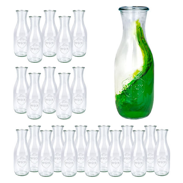 Sæt med 24 Weck-krukker 1062 ml juiceflaske Sæt med 24 Weck-krukker 1062 ml juiceflaske