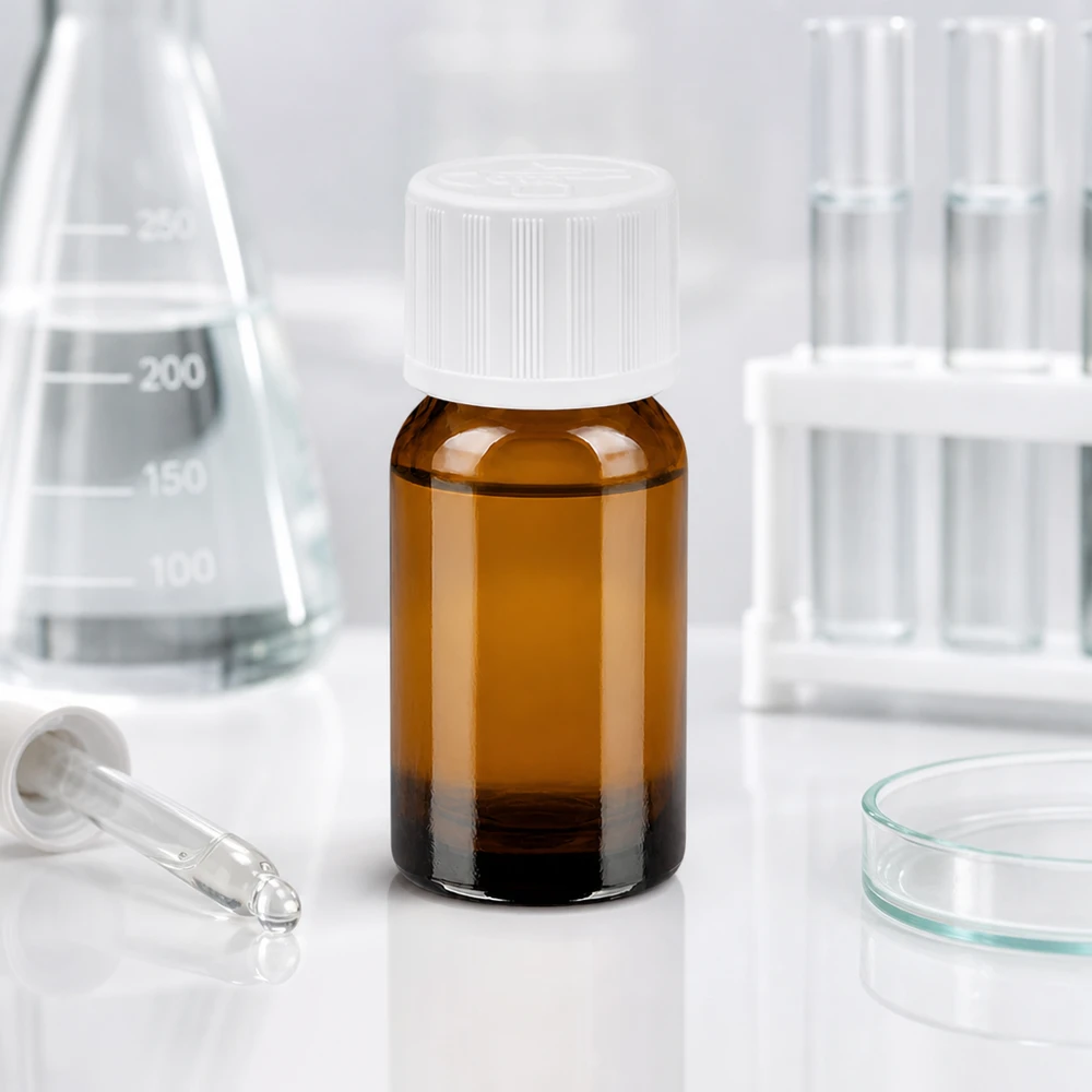 10 ml flaske 11 mm SV m. STD KiSi BrownLine UT18/10 10 ml ravfarvet glasflaske med 11 mm hals og skruegevind til præcis dosering og opbevaring