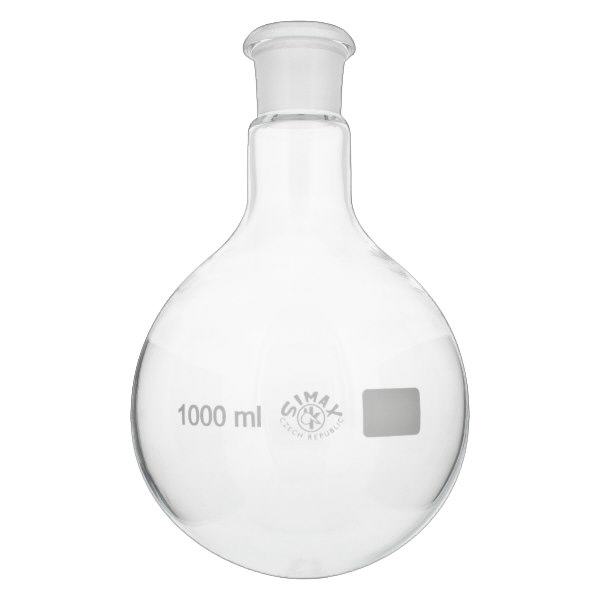 Rundbundet kolbe 1000 ml med standard slebet led (29/32)