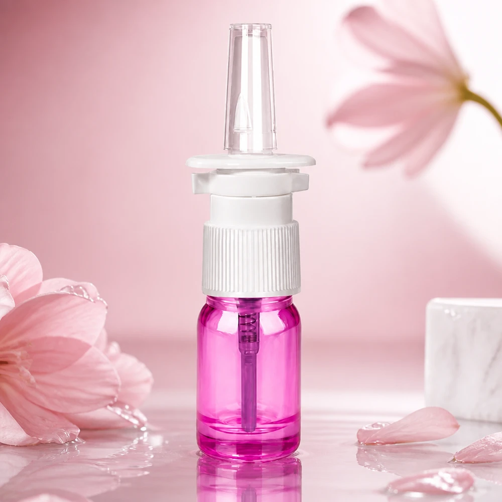 5 ml næsesprayflaske hvid/transparent standard PurpleLine UT18/5 PurpleLine næsesprayflaske 5 ml med UT18/5-gevind til professionelle farmaceutiske anvendelser