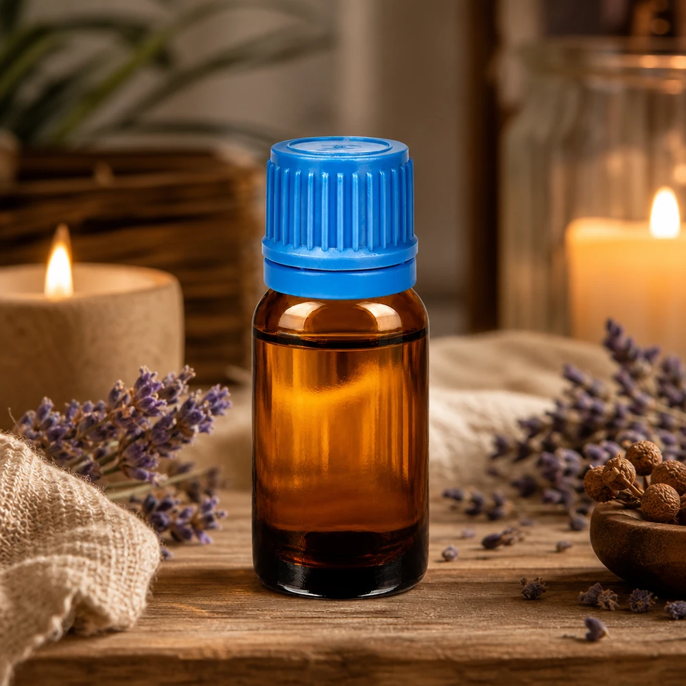 10 ml flaske 11 mm SV blå OV BrownLine UT18/10 10 ml BrownLine-glasflaske i høj kvalitet med blå hætte til professionel aromaterapi