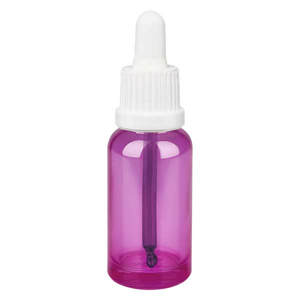 20 ml pipetteflaske hvid Originality skruelåg PurpleLine UT18/20