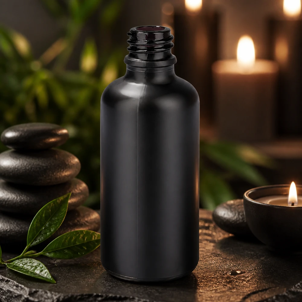 50 ml apoteksflaske BlackLine UT18/50 UNiTWIST Elegant 50 ml apotekerflaske BlackLine UT18/50 UNiTWIST til aromaterapi og æteriske olier