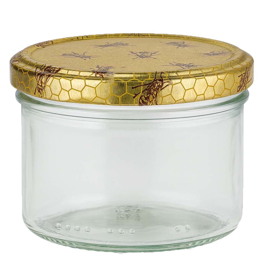 300 g honningglas med låg med honningkagemønster BasicSeal UNiTWIST