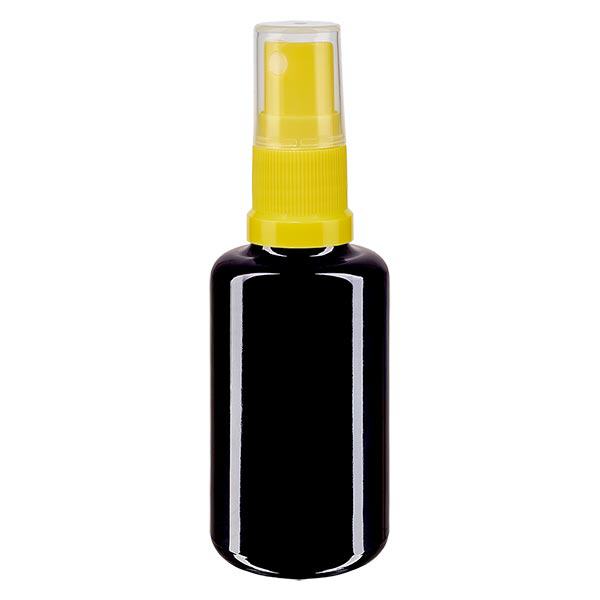 Apotekerflaske viol. 30ml spraytilbehør gul Apotekerflaske viol. 30ml spraytilbehør gul