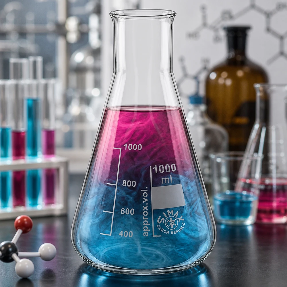 Erlenmeyer-kolbe 1000 ml med bred hals Erlenmeyer-kolbe 1000 ml med bred hals