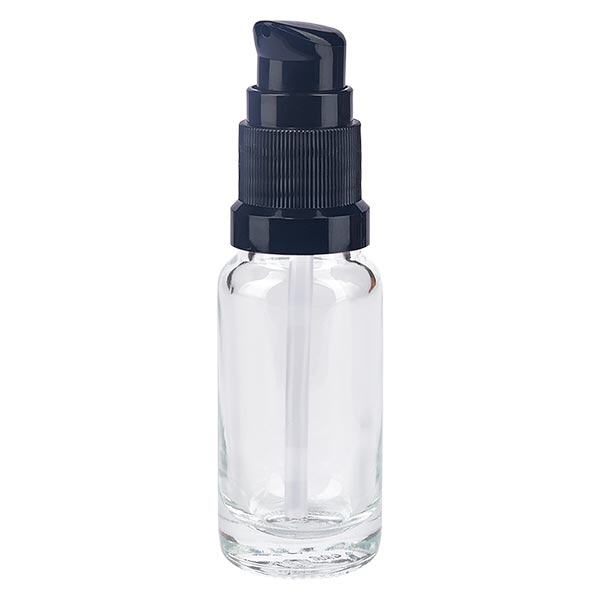 Apoteksflaske klar 10ml pumpehætte sort St Apoteksflaske klar 10ml pumpehætte sort St