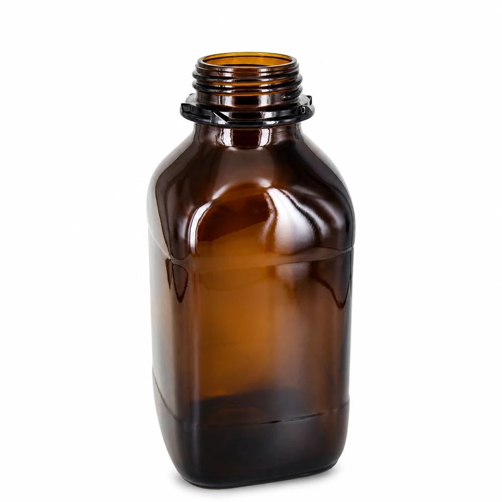 Premium kemikalieflaske på 1000 ml i beskyttende brunt glas 1000 ml kemikalieflaske af ravfarvet glas med skruegevind til laboratoriebrug