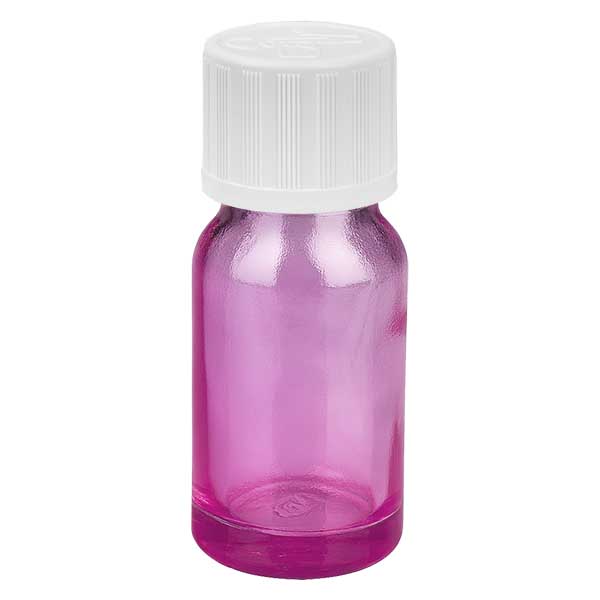 10 ml dråbeflaske 1,2 mm hvid standard børnesikret PurpleLine.UT18/10