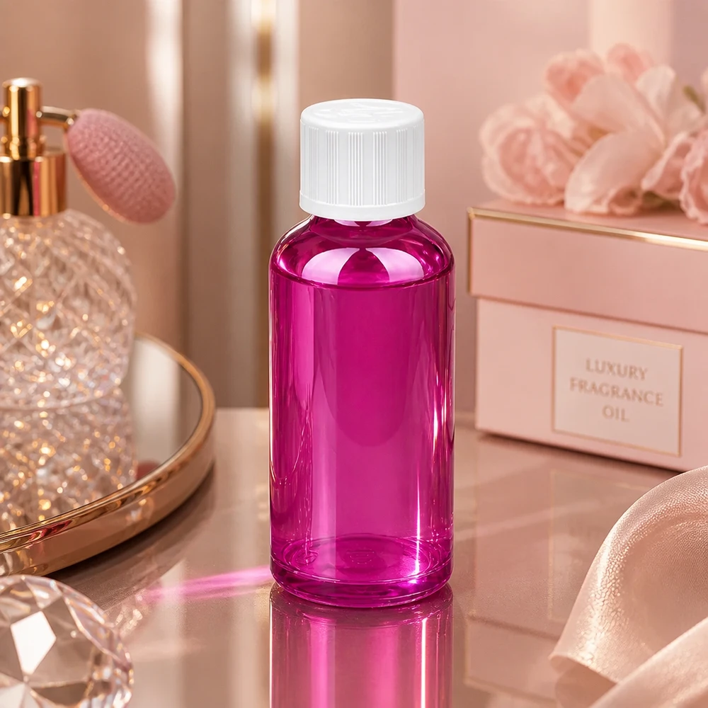 50 ml flaske 11 mm skruelåg hvid standard børnesikret PurpleLine UT18/50 50 ml lille dyreflaske i et elegant lilla design med praktisk skruelåg