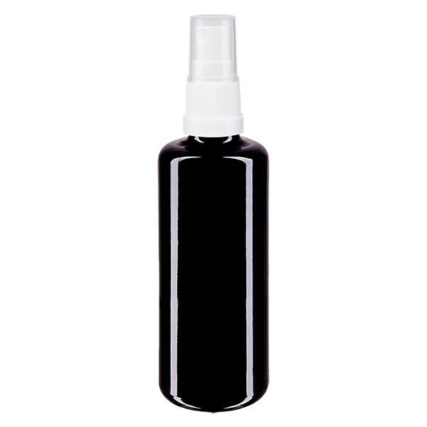 Apotekerflaske viol. 100ml spraytilbehør hvid