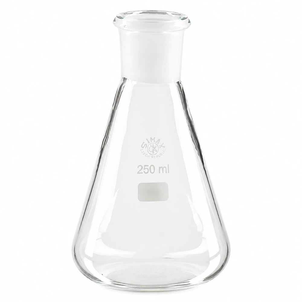 Erlenmeyer-kolbe 250 ml med standard slebet led (29/32) Erlenmeyer-kolbe 250 ml med standard slebet led (29/32)