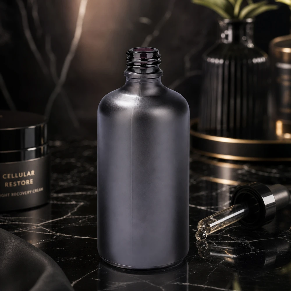 100 ml apoteksflaske BlackLine UT18/100 UNiTWIST 100 ml apoteksflaske BlackLine UT18/100 UNiTWIST med praktisk dråbetæller til serum og olier