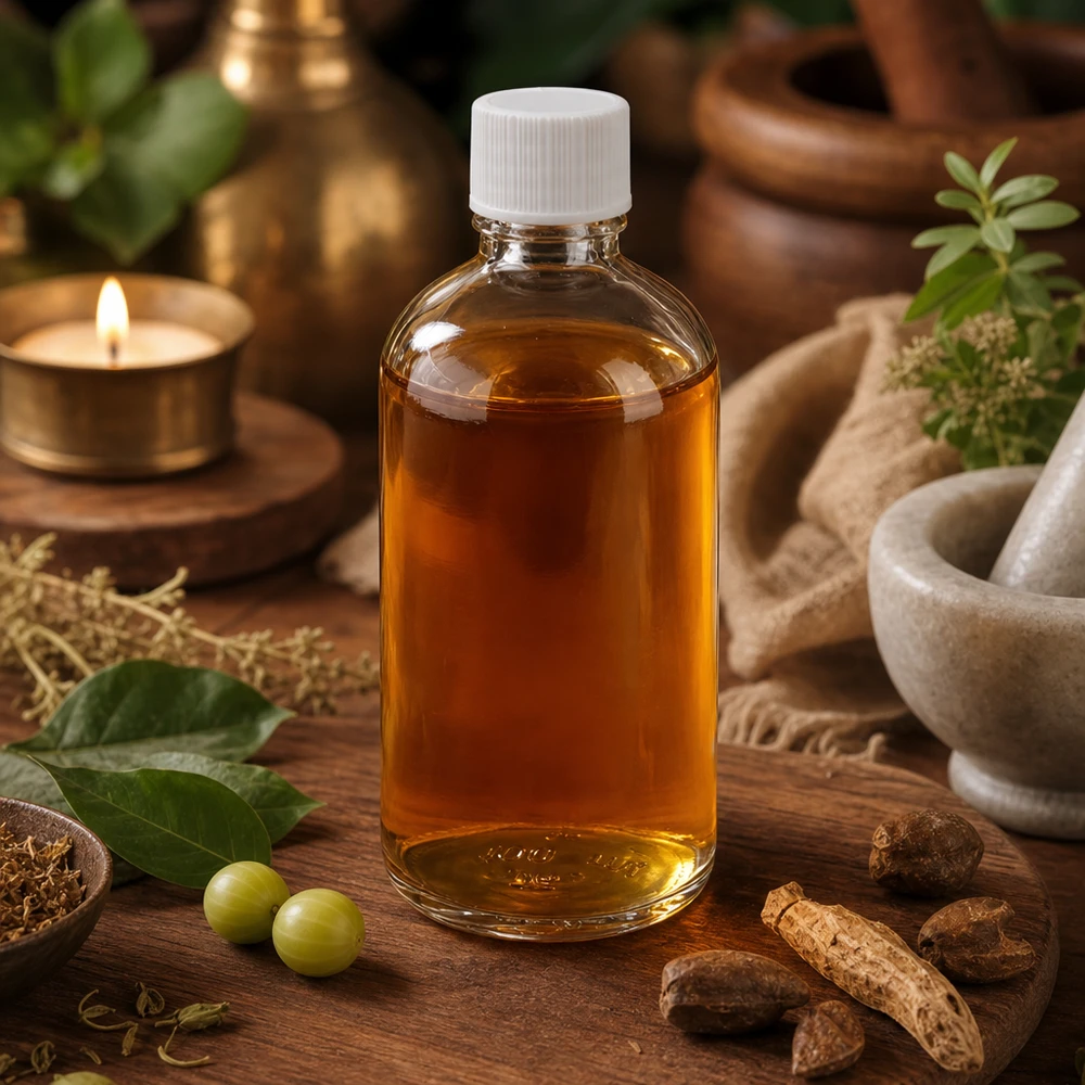 100 ml flaske 11 mm SV hvid STD ClearLine UT18/100 Ayurvedisk urteolie i en 100 ml klar glasflaske af typen ClearLine UT18 med sikkerhedslåg