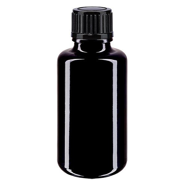 Apoteksflaske viol. 30ml dryp v. 1mm sort pc. Apoteksflaske viol. 30ml dryp v. 1mm sort pc.