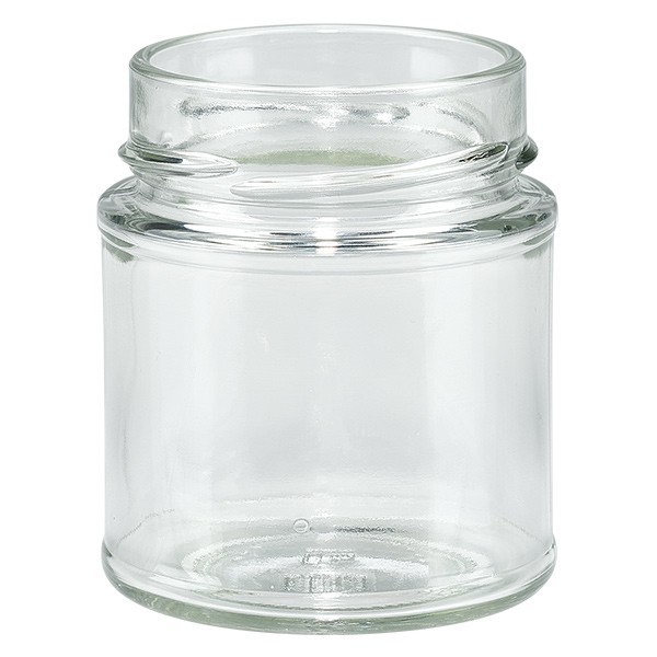 Glaskrukke 154ml klar, uden låg, gevind TO58deep Glaskrukke 154ml klar, uden låg, gevind TO58deep