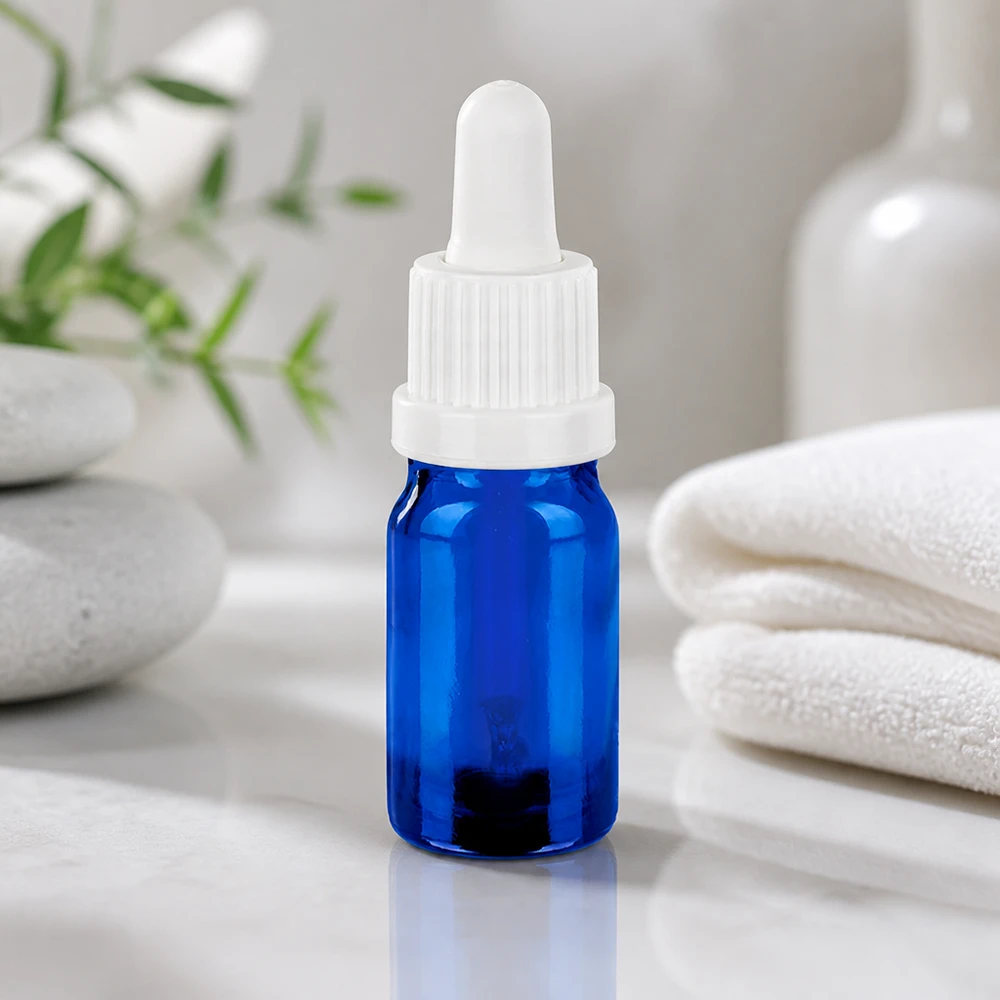 5 ml pipetteflaske hvid OV BlueLine UT18/5 Kompakt 5 ml pipetteflaske med rillet hvid hætte til sikker håndtering og præcis påføring