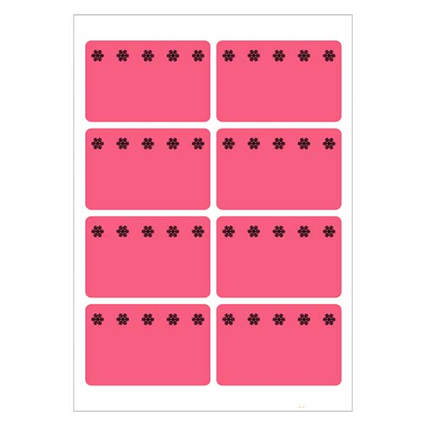 Frysetiketter rød (48 klistermærker) 26x40mm | 6 ark = 48 papirklistermærker Frysetiketter rød (48 klistermærker) 26x40mm | 6 ark = 48 papirklistermærker