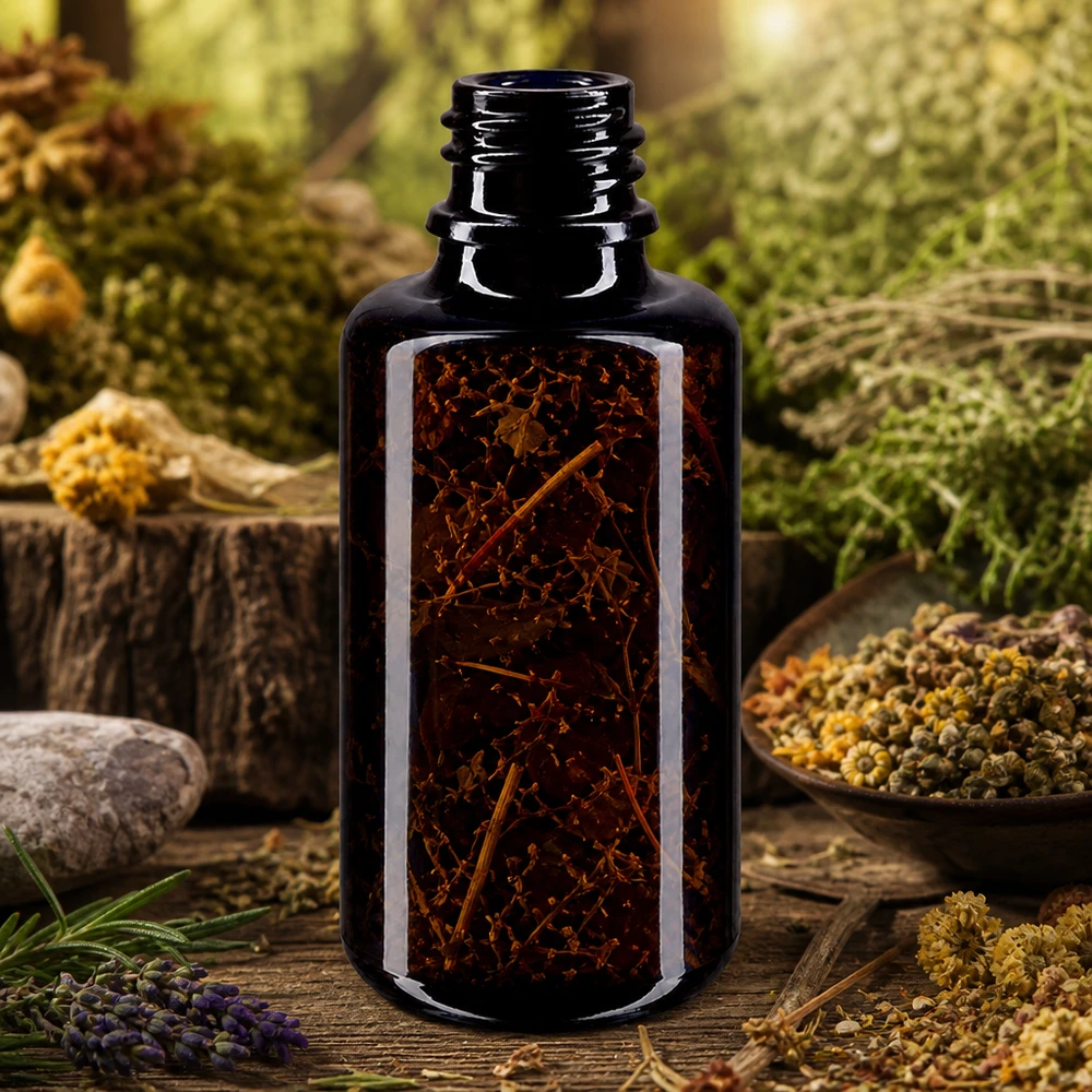 Violet glasflaske 30 ml DIN 18 (Mironglas) Apotekerdråbeflaske Orion 30 ml lavet af violet Miron-glas til professionel brug