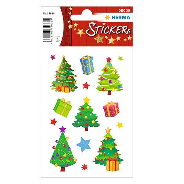 Klistermærker "Juletræ" (30 klistermærker med glitter) | 2 ark = 30 papirklistermærker. Klistermærker "Juletræ" (30 klistermærker med glitter) | 2 ark = 30 papirklistermærker.
