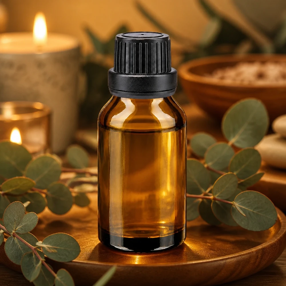Apoteksflaske brun 15ml skruelåg sort tæt OV Lille apotekerflaske af brunt glas, 15 ml, med sort skruelåg og pakning