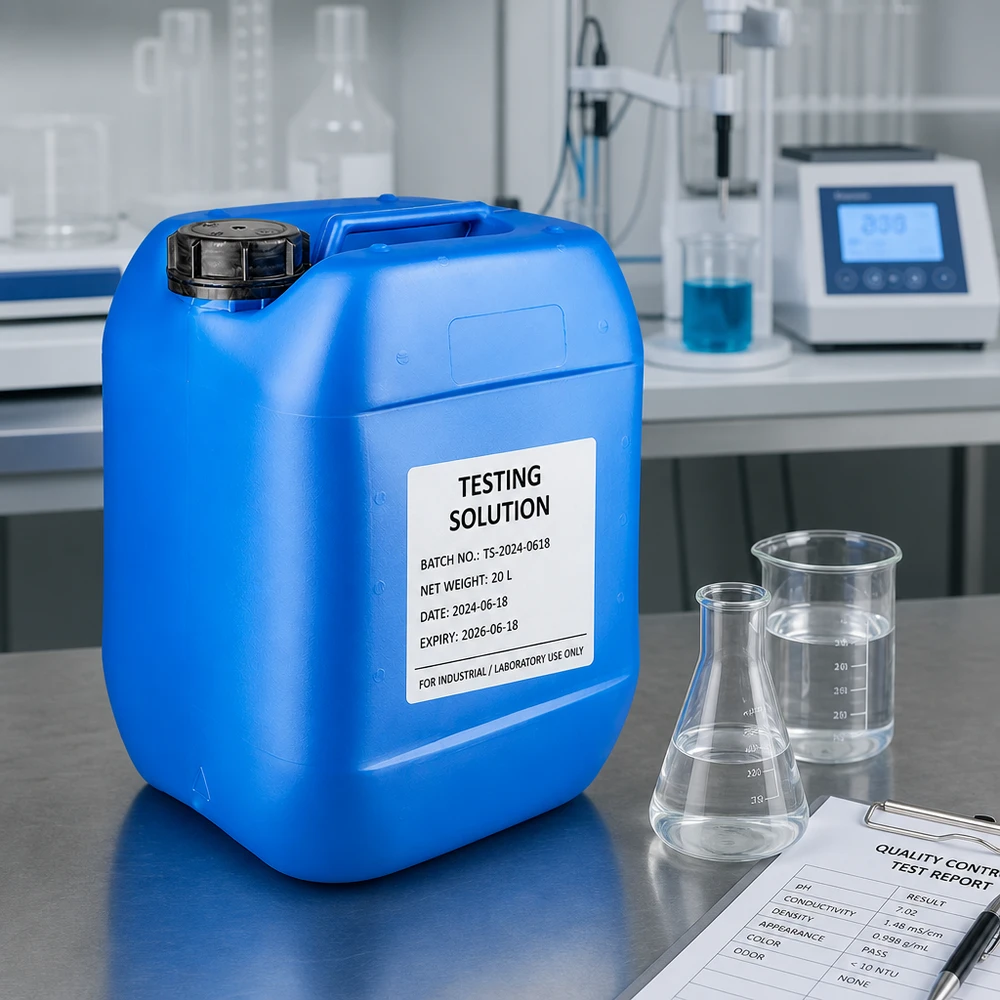 10 liters blå dunk med skruelåg OV Blå 10-liters dunk med OV-skruelåg, der anvendes i professionelle laboratoriemiljøer