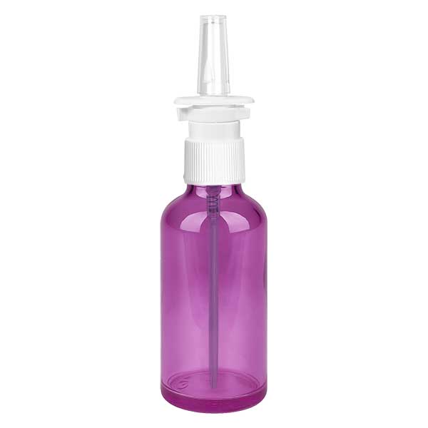 50 ml næsesprayflaske hvid/transparent standard PurpleLine. UT18/50