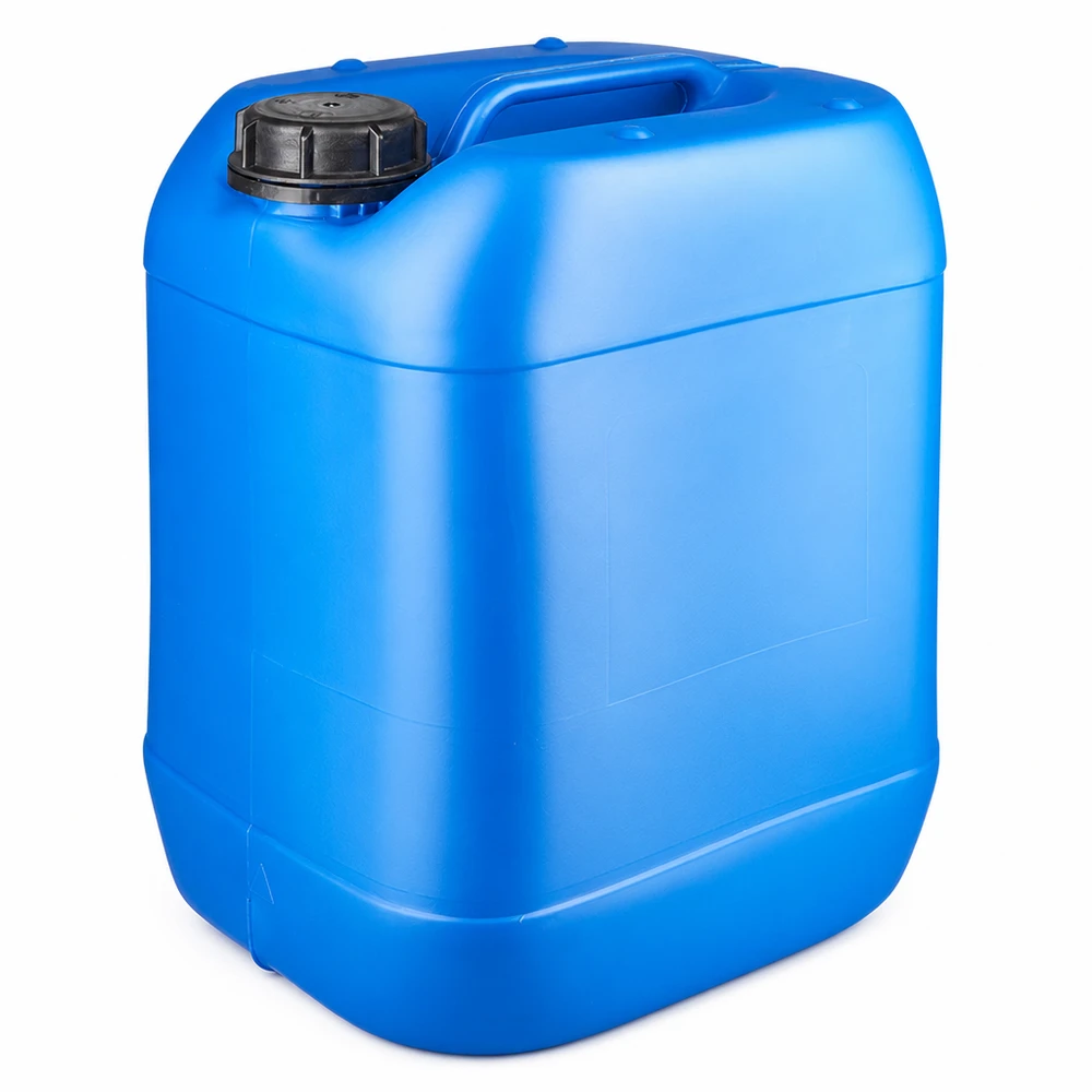 20 liters blå dunk med skruelåg OV Blå plastdunk på 20 liter med sort skruelåg og bærehåndtag