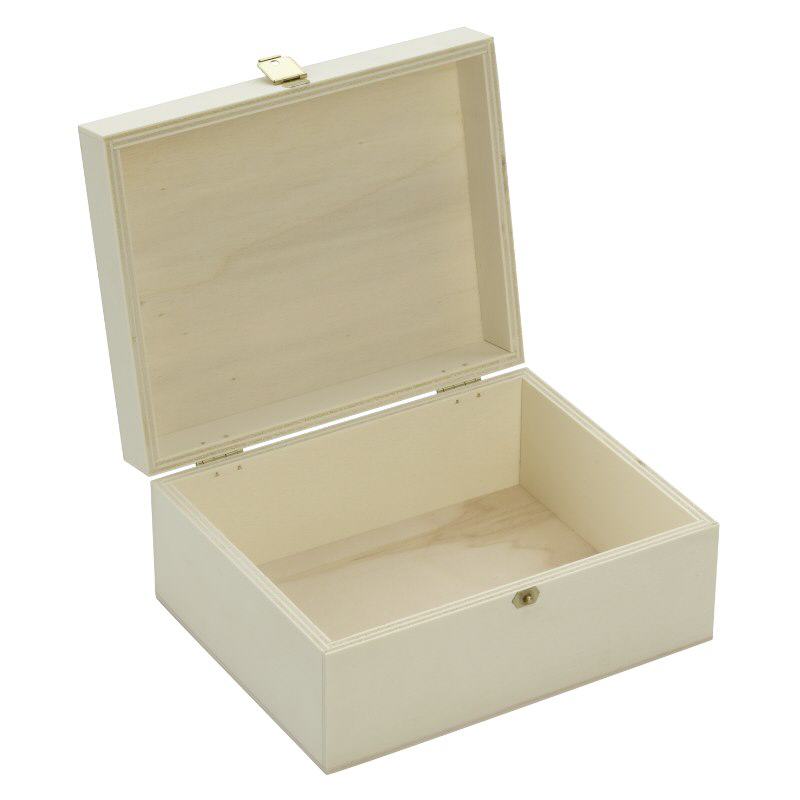 Trækasse med hængslet låg 17x14x8cm Trækasse med hængslet låg 17x14x8cm