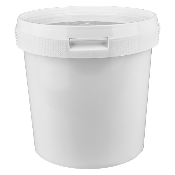 2,5 liters spand af hvid PP-plast med låg 2,5 liters spand af hvid PP-plast med låg