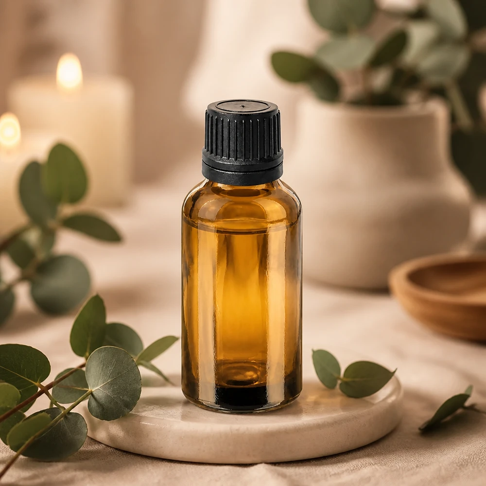 30 ml dråbeflaske 1 mm sort OV BrownLine UT18/30 Sort dråbehætte på 30 ml BrownLine-glasflaske til kontrolleret dosering af olier