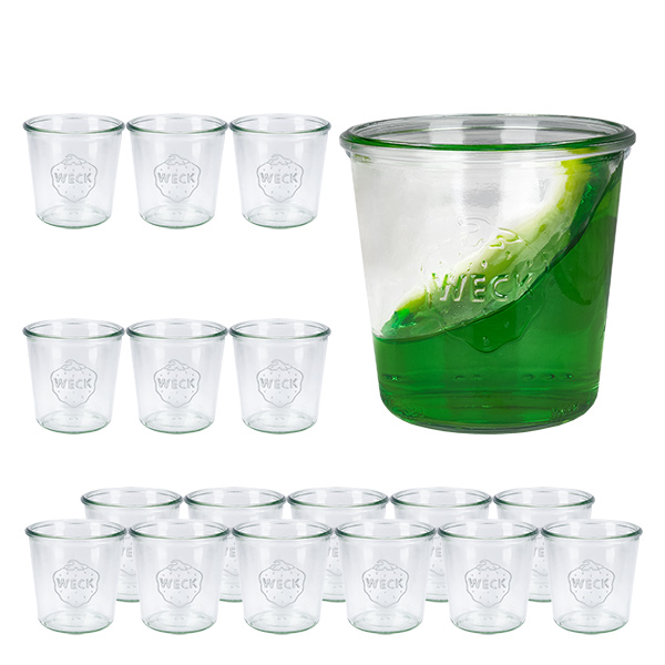 Sæt med 18 Weck-krukker 580 ml Briller Sæt med 18 Weck-krukker 580 ml Briller