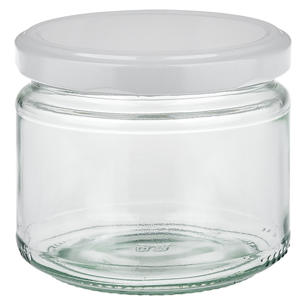 330 ml rund krukke med BasicSeal-låg hvid UNiTWIST