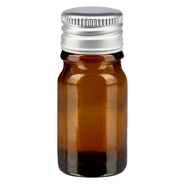 5ml flaske 11mm SV Aluminium-Sølv STD BrunL. UT18/5