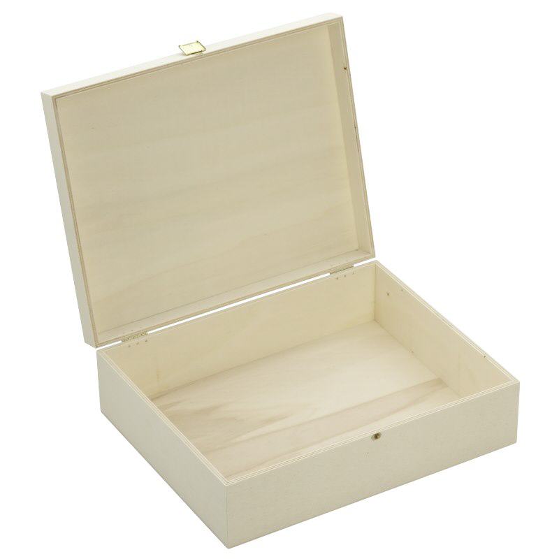 Trækasse med hængslet låg 35x28x11cm Trækasse med hængslet låg 35x28x11cm