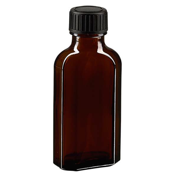 50 ml Meplat brun skruelåg med LKD-forseglingsskive