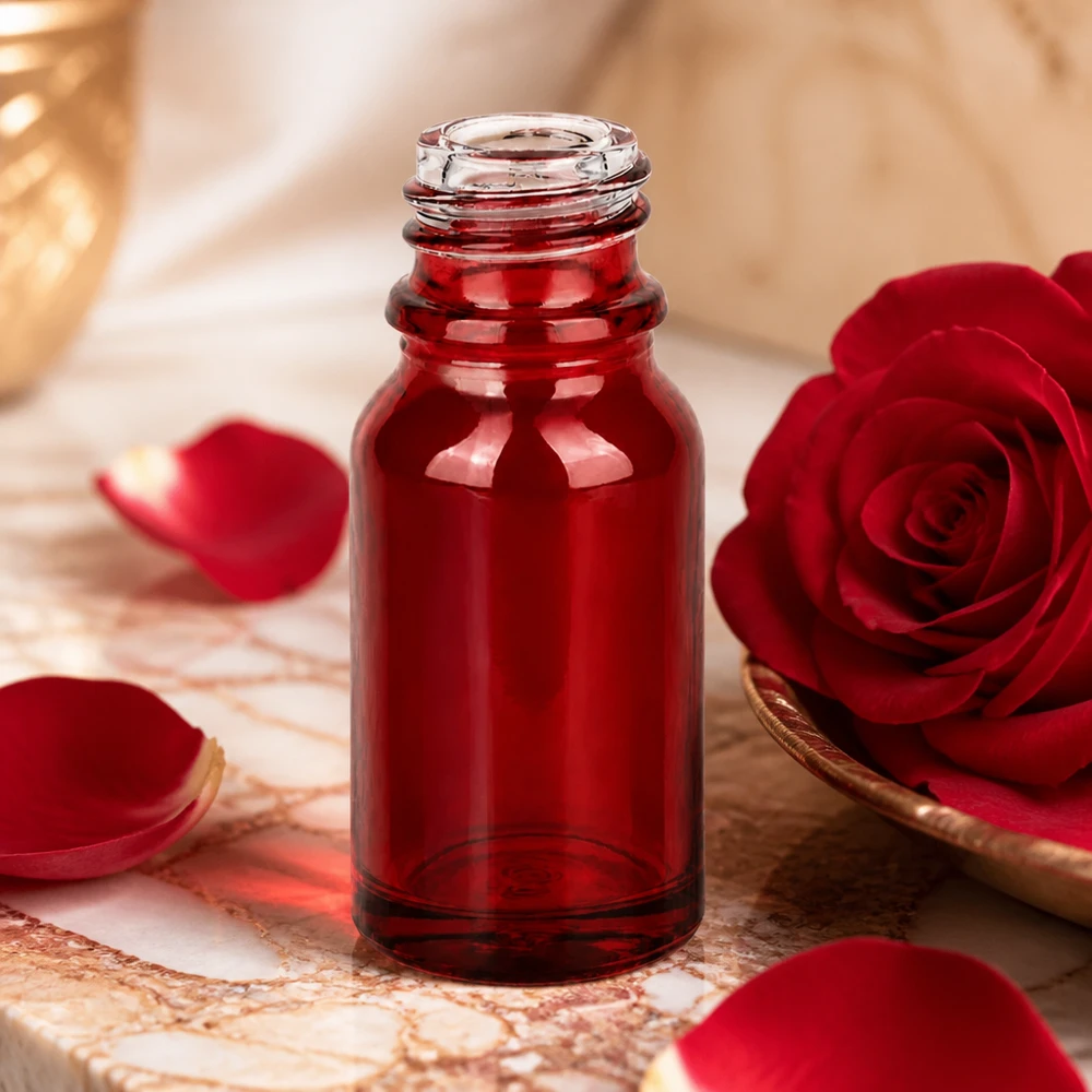 10 ml Apoteksflaske RedLine UT18/10 UNiTWIST 10 ml RedLine farmaceutflaske UT18/10 i intens rød til farmaceutiske produkter