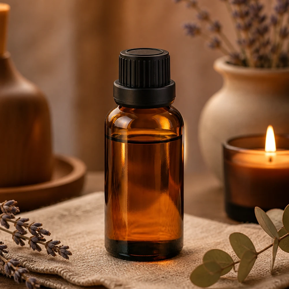 20 ml dråbeflaske 2 mm sort OV BrownLine UT18/20 Aromaterapi-dråbeflaske 20 ml med præcis 2 mm dråbe til naturlige æteriske olier