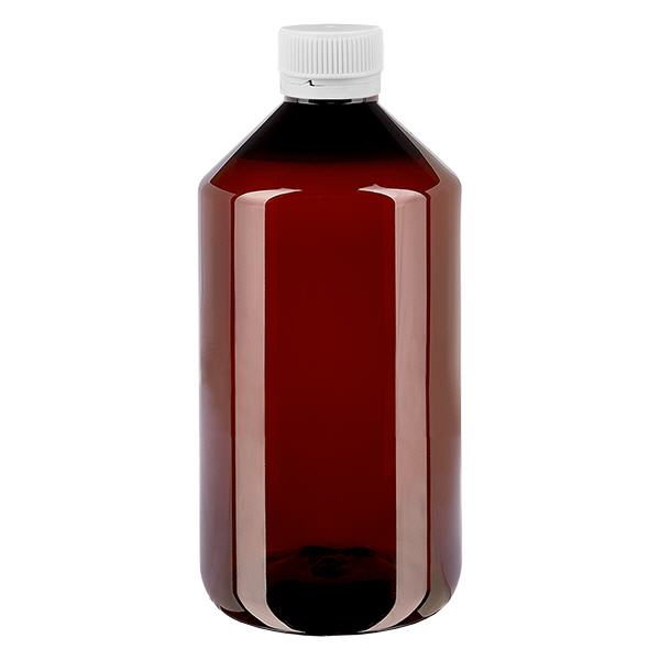 PET-flaske 750 ml med hvid riflet OV PET-flaske 750 ml med hvid riflet OV